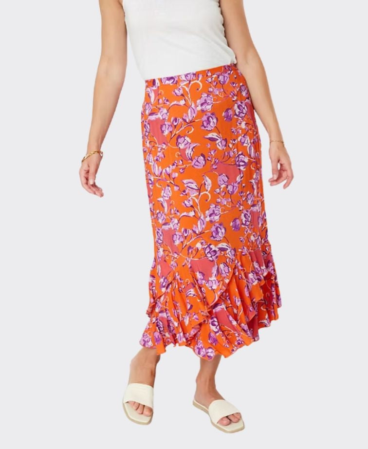 Newport Skirt Element Frill Hem - Element Print