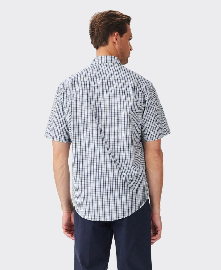 RMW Augusta Poplin S/S Shirt - White Blue