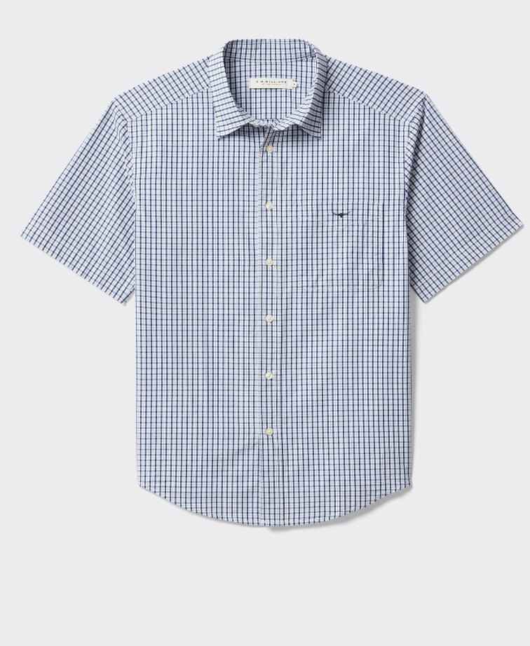RMW Augusta Poplin S/S Shirt - White Blue