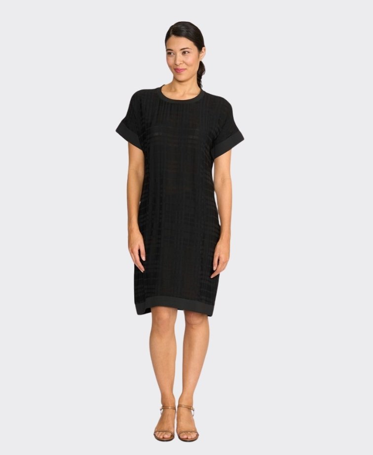 Oh Three Dress Relaxed Fit Tencel/Linen Plain - Black