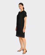 Oh Three Dress Relaxed Fit Tencel/Linen Plain - Black