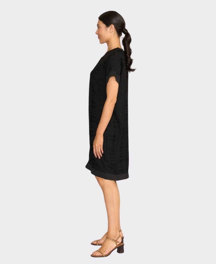 Oh Three Dress Relaxed Fit Tencel/Linen Plain - Black