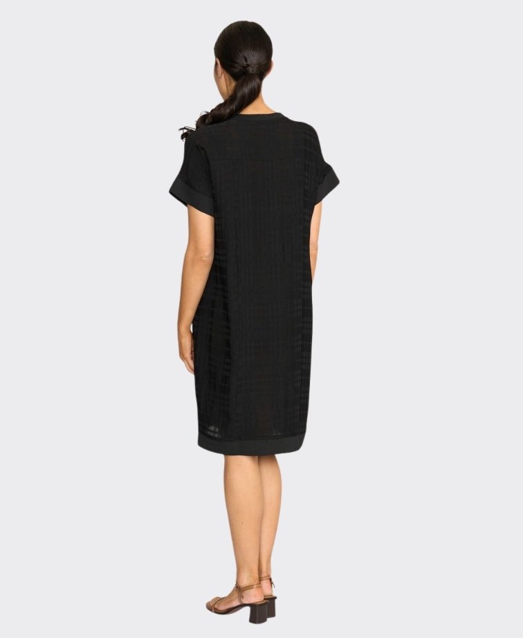 Oh Three Dress Relaxed Fit Tencel/Linen Plain - Black