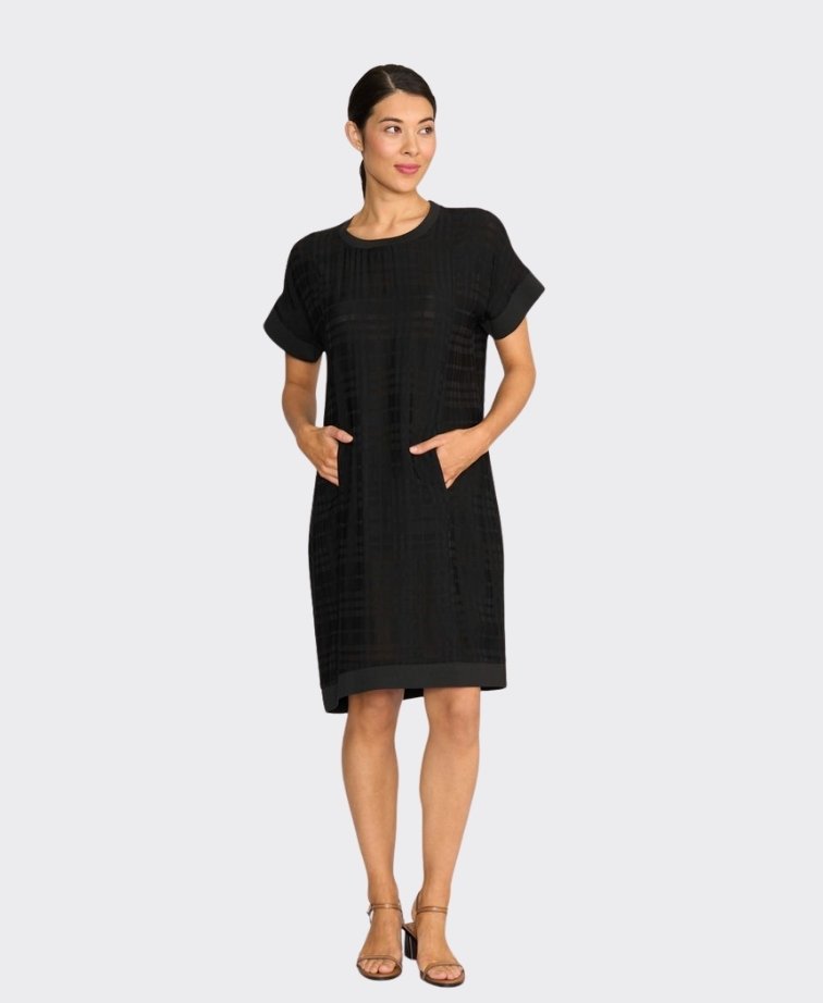 Oh Three Dress Relaxed Fit Tencel/Linen Plain - Black