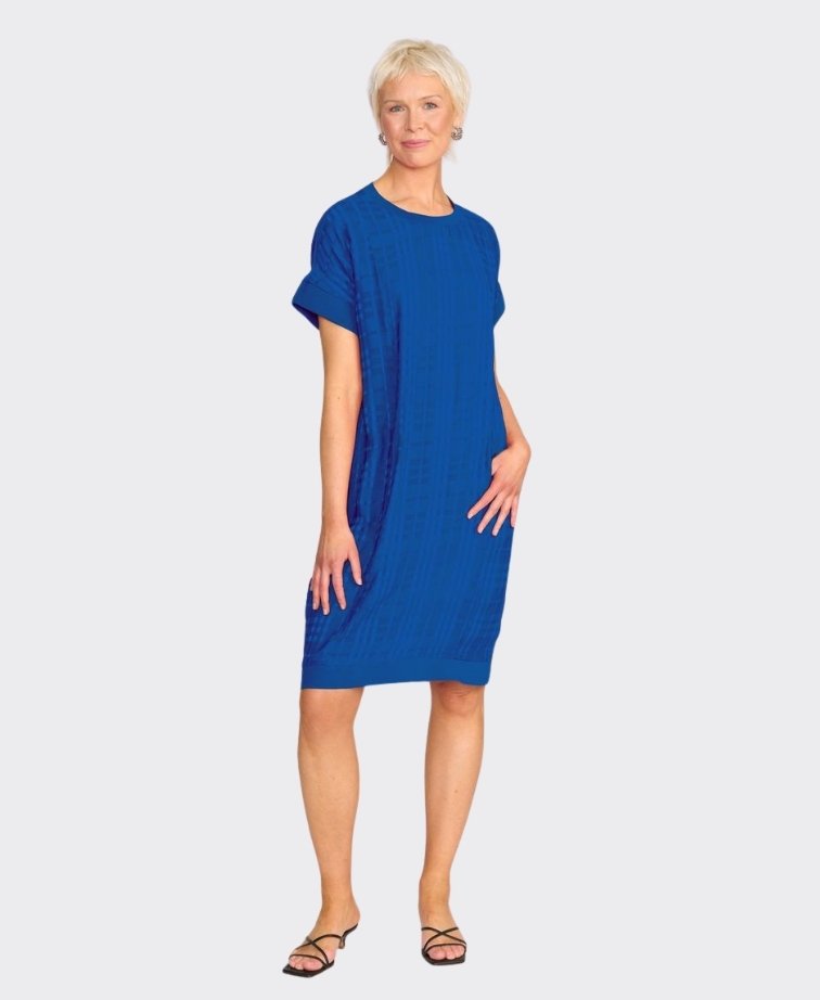Oh Three Dress Relaxed Fit Tencel/Linen Plain - Blue