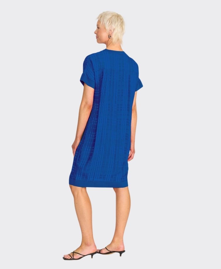 Oh Three Dress Relaxed Fit Tencel/Linen Plain - Blue