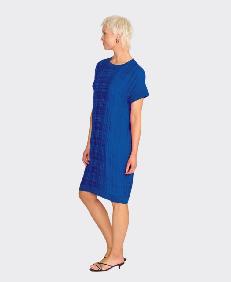 Oh Three Dress Relaxed Fit Tencel/Linen Plain - Blue