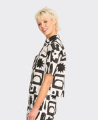 Oh Three Shirt S/S Boxy Print - Mono
