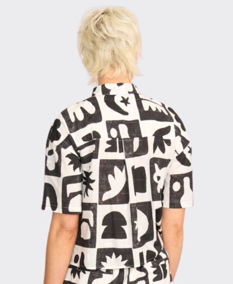 Oh Three Shirt S/S Boxy Print - Mono
