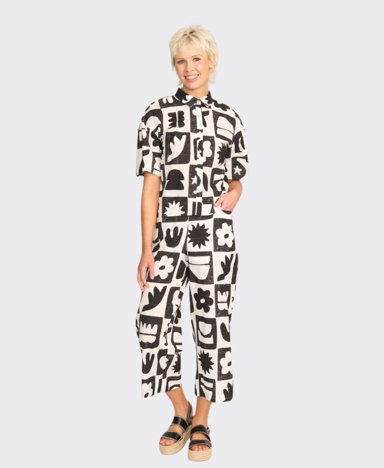 Oh Three Trouser Relaxed Fit Print - Mono