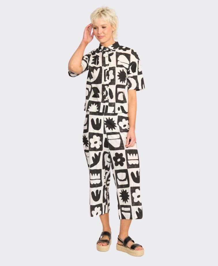 Oh Three Trouser Relaxed Fit Print - Mono