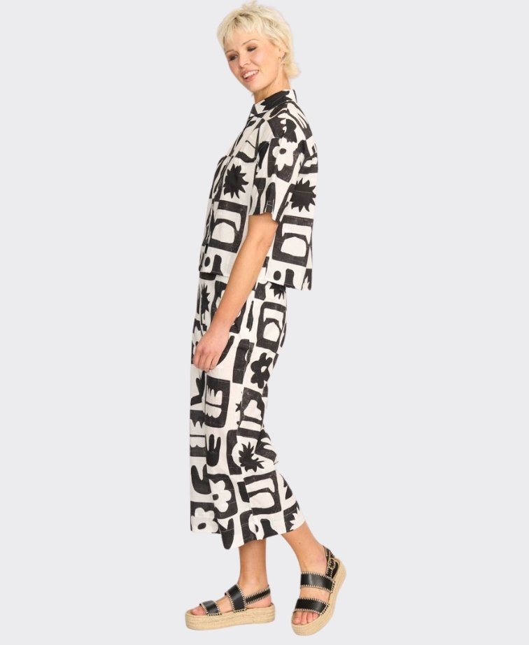 Oh Three Trouser Relaxed Fit Print - Mono