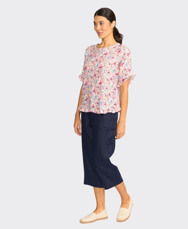 Preen Top Ruffles & Scoop Frill Hem - Romantic Blooms