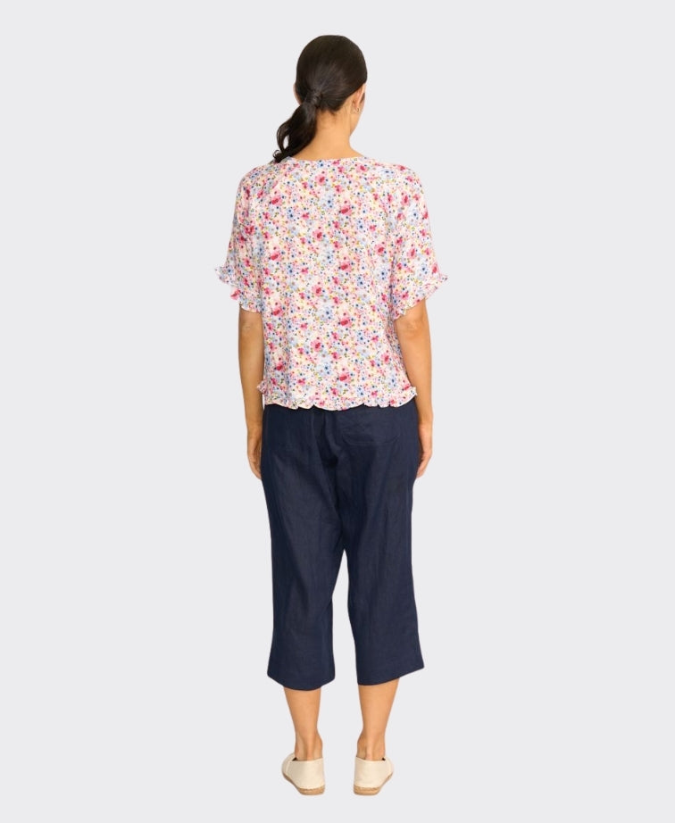 Preen Top Ruffles & Scoop Frill Hem - Romantic Blooms