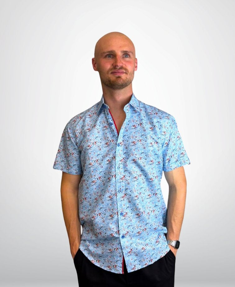 Sugar Shirt S/S Print - Sky