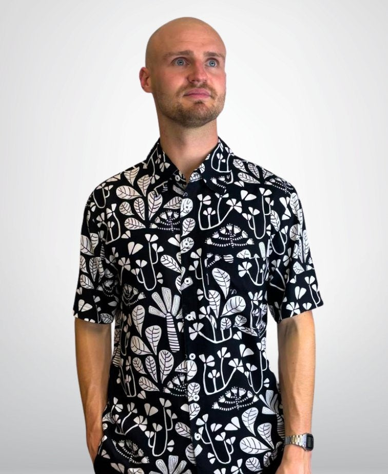 Orientique Shirt S/S Print - Ayangue