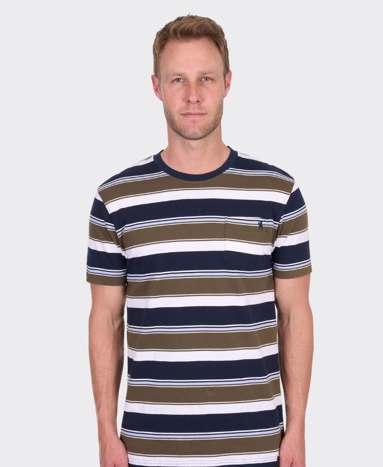 Thomas Cook Tee S/S Keith - Navy/Dark Tan