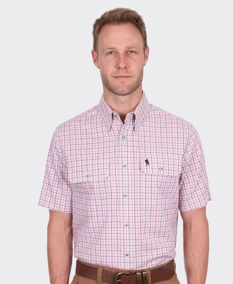 Thomas Cook Shirt S/S Robert - Red/Tan
