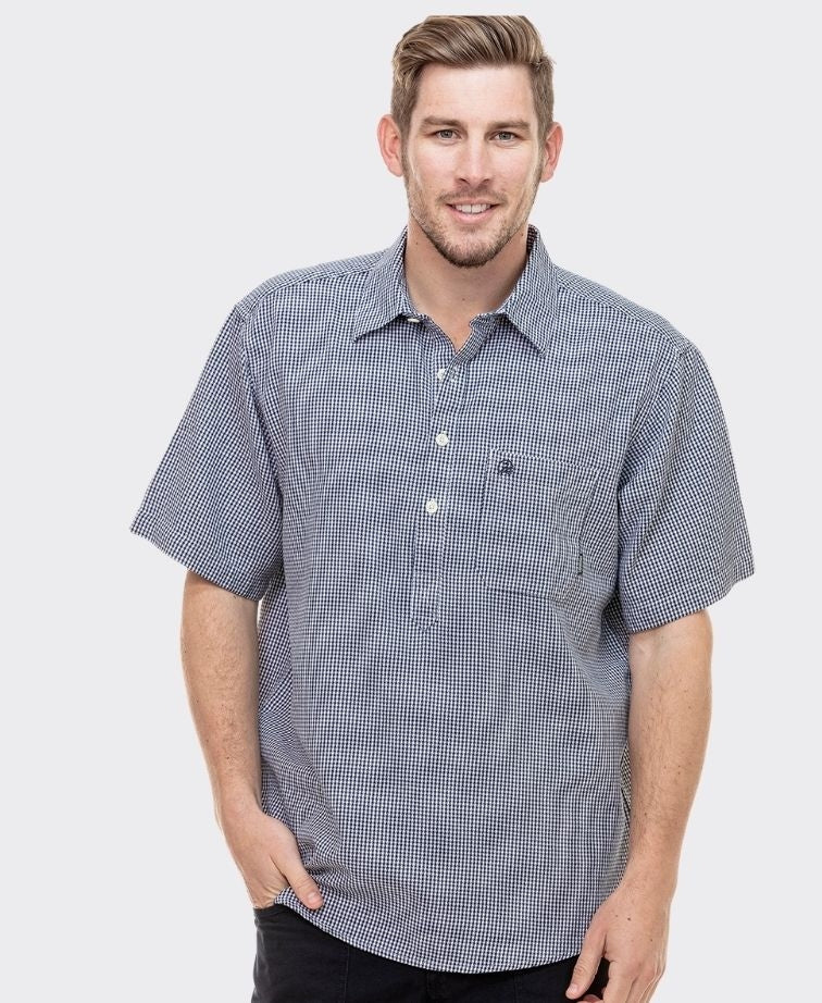 Swanndri Paihia S/S Shirt - Navy/White Chk
