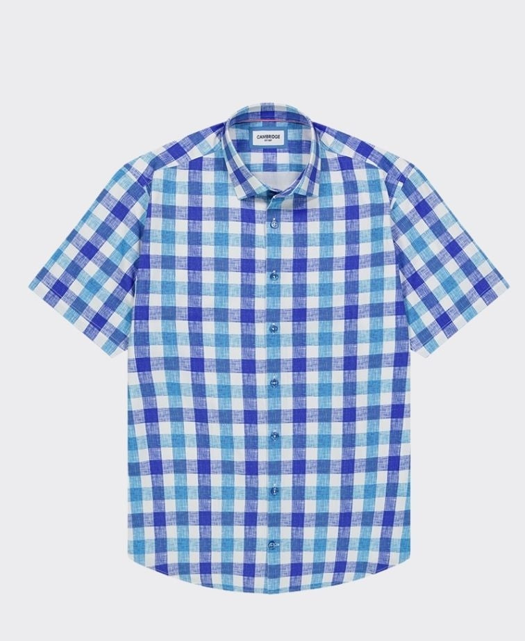 Cambridge Shirt S/S Portsea Check - Blue