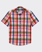 Cambridge Shirt S/S Portsea Bright Check - Rust