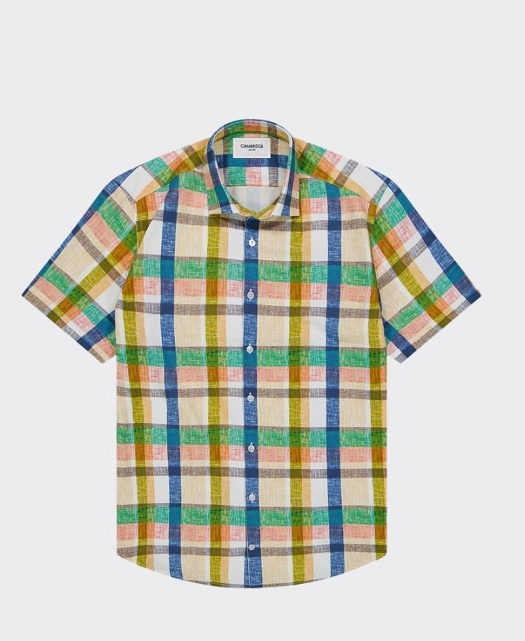 Cambridge Shirt S/S Portsea Bright Check - Teal