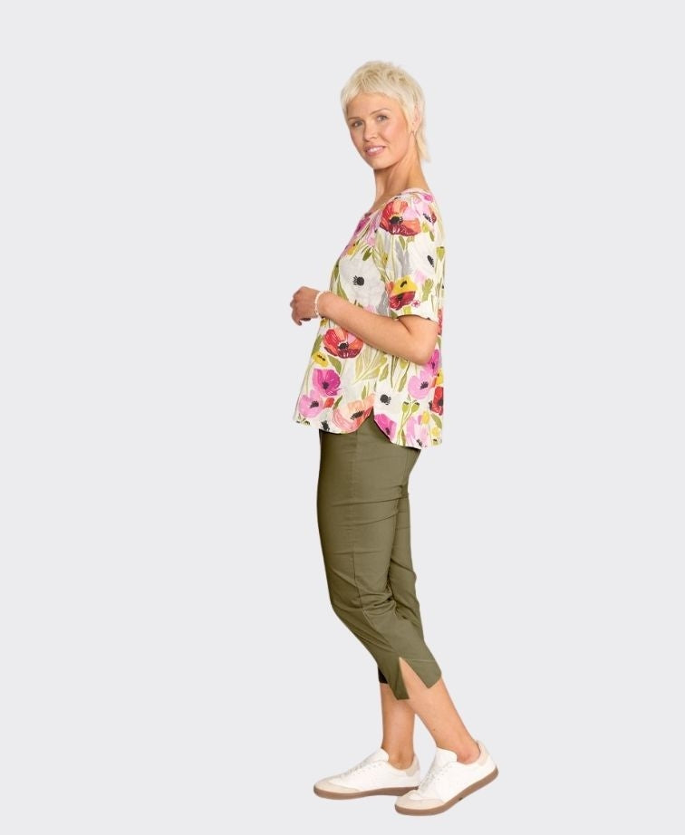 Esplanade Pant 7/8 Cotton/Nylon - Kelp