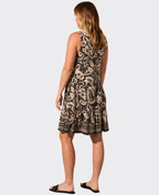 Tribal Dress Sleeveless Knit Border - Pebble