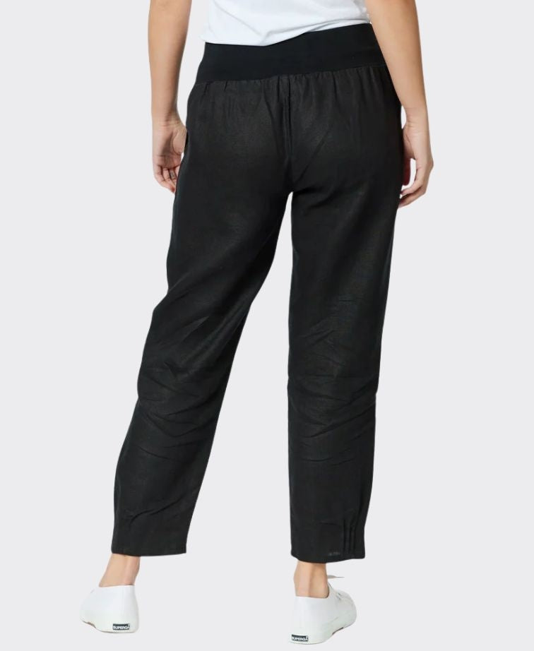 Gordon Smith Pant Sarah Rib Waist Linen - Black