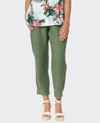 Gordon Smith Pant Sarah Rib Waist Linen - Khaki