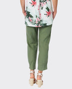 Gordon Smith Pant Sarah Rib Waist Linen - Khaki
