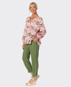 Gordon Smith Pant Sarah Rib Waist Linen - Khaki