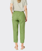 Gordon Smith Pant Sarah Rib Waist Linen - Basil