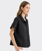 Yarra Trail Shacket Burleigh Crop - Black