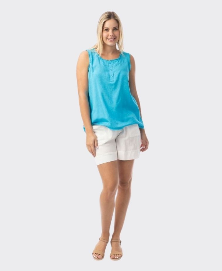 Orientique Cami Linen Essentials - Aqua