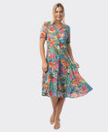 Orientique Dress Godet S/S Malvinas - Print