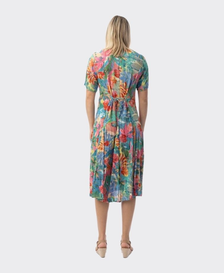 Orientique Dress Godet S/S Malvinas - Print