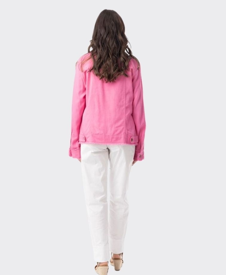 Orientique Jacket Linen Essentials - Hot Pink