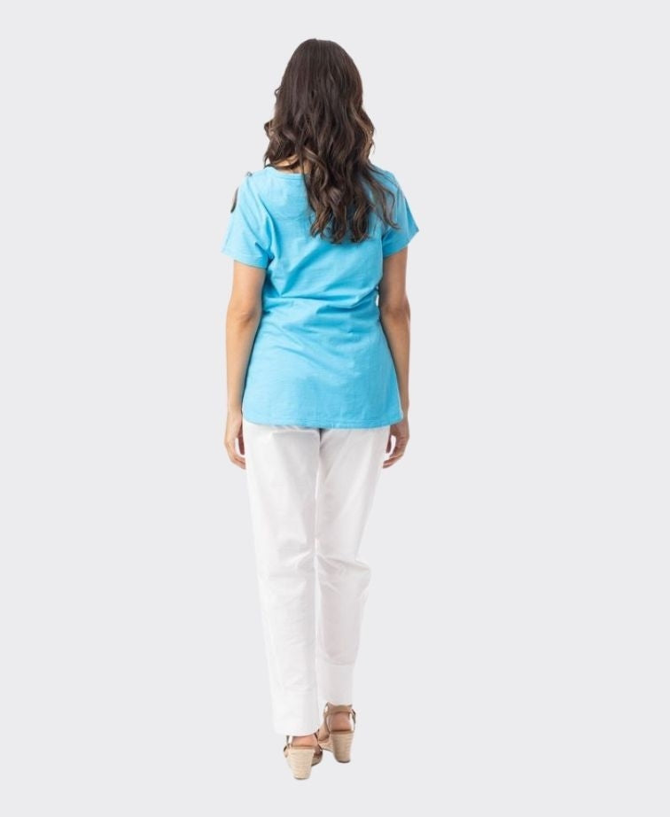 Orientique Tee Crew Knit Essentials - Turquoise