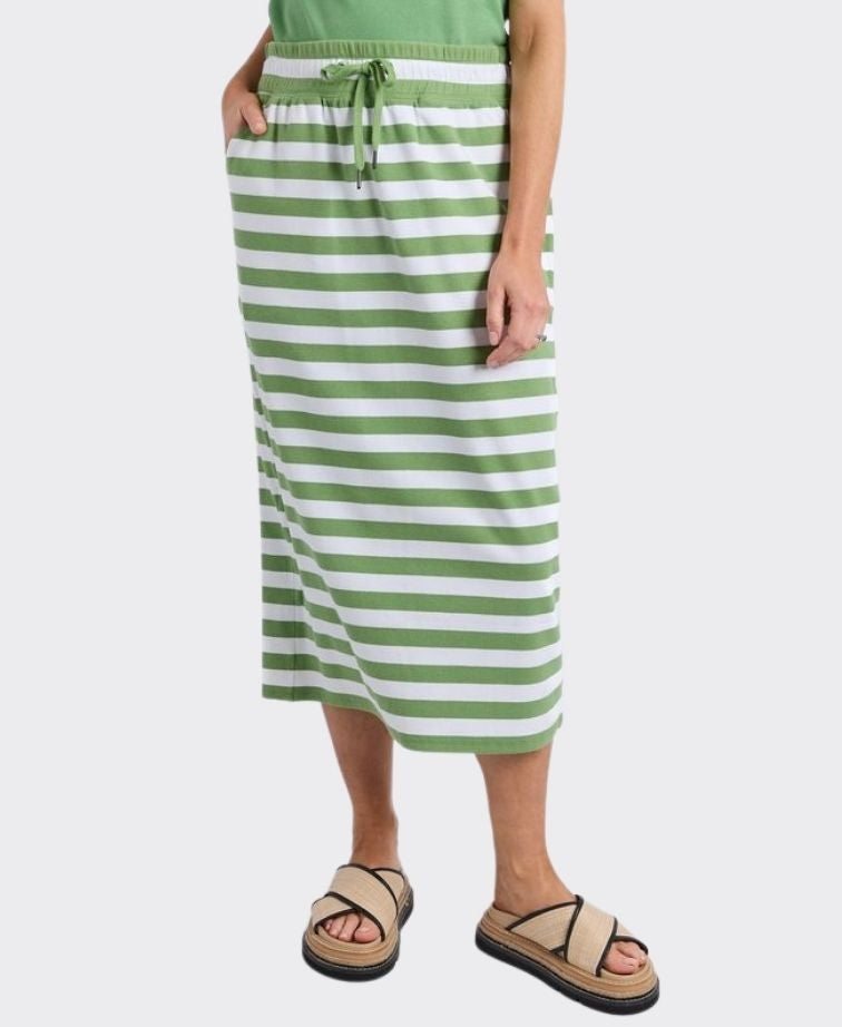 Elm Skirt Sunset Stripe - Green/White