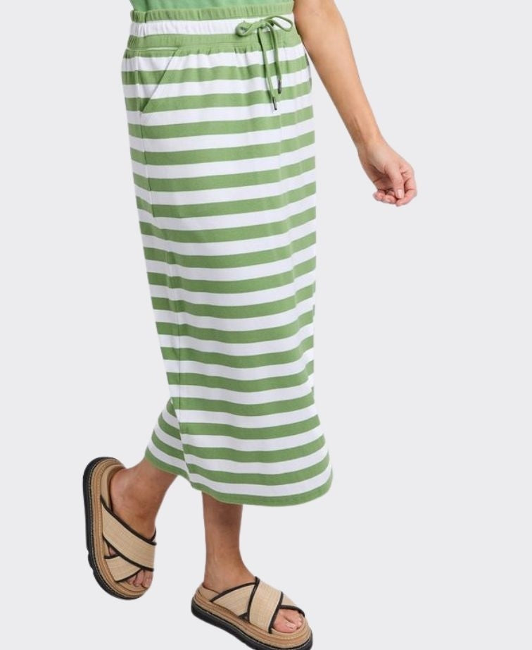 Elm Skirt Sunset Stripe - Green/White