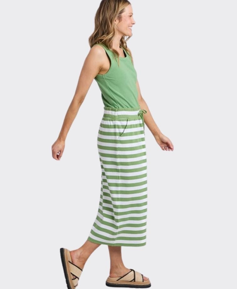 Elm Skirt Sunset Stripe - Green/White