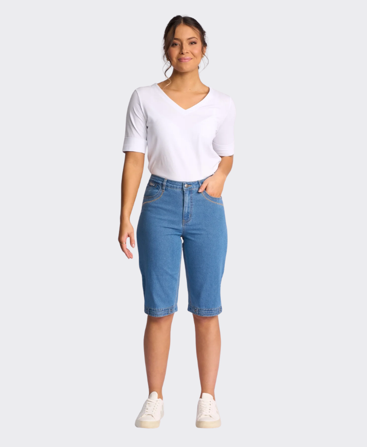 Vassalli Short Denim Contrast Stitch