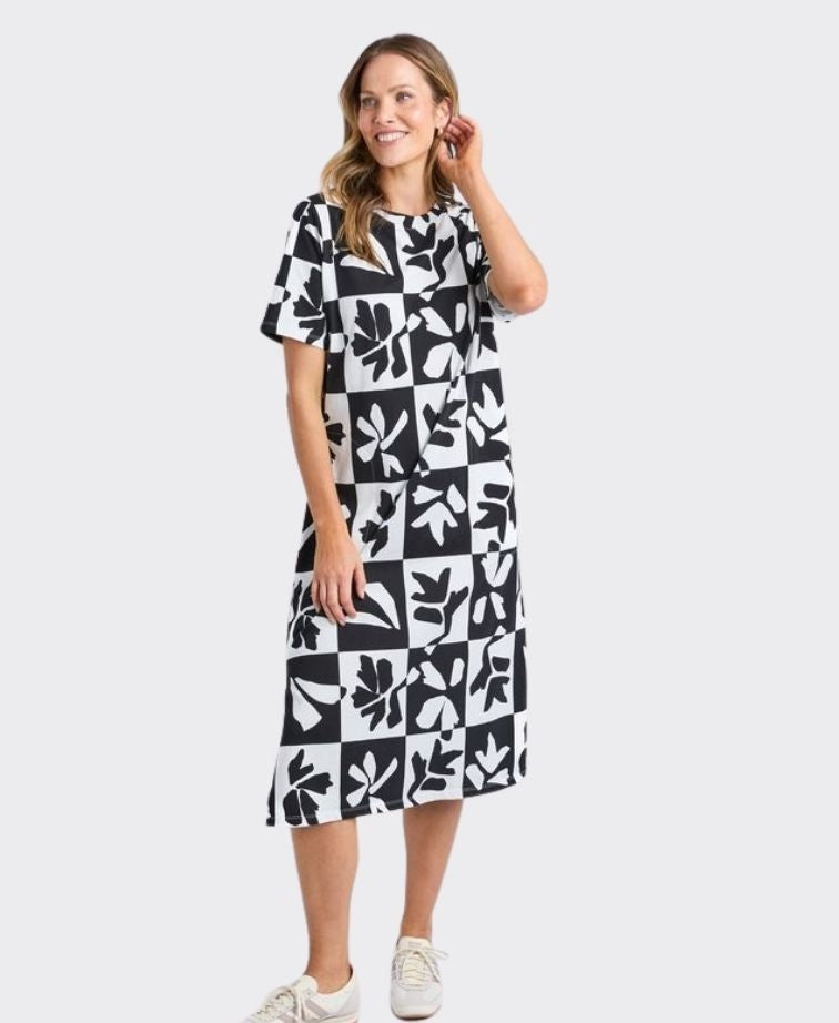 Elm Dress Splice - Black/White