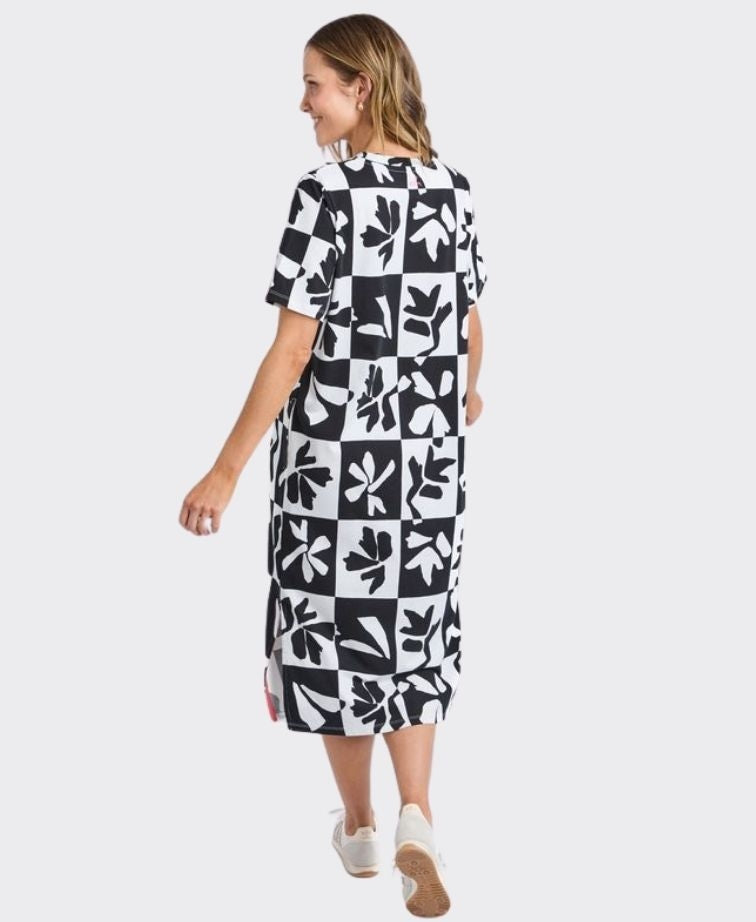 Elm Dress Splice - Black/White