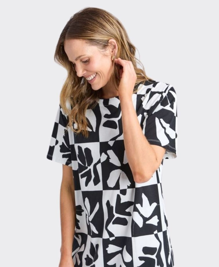 Elm Dress Splice - Black/White