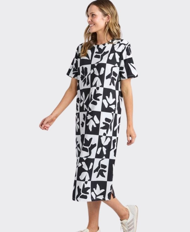 Elm Dress Splice - Black/White