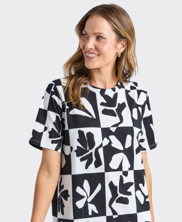 Elm Dress Splice - Black/White