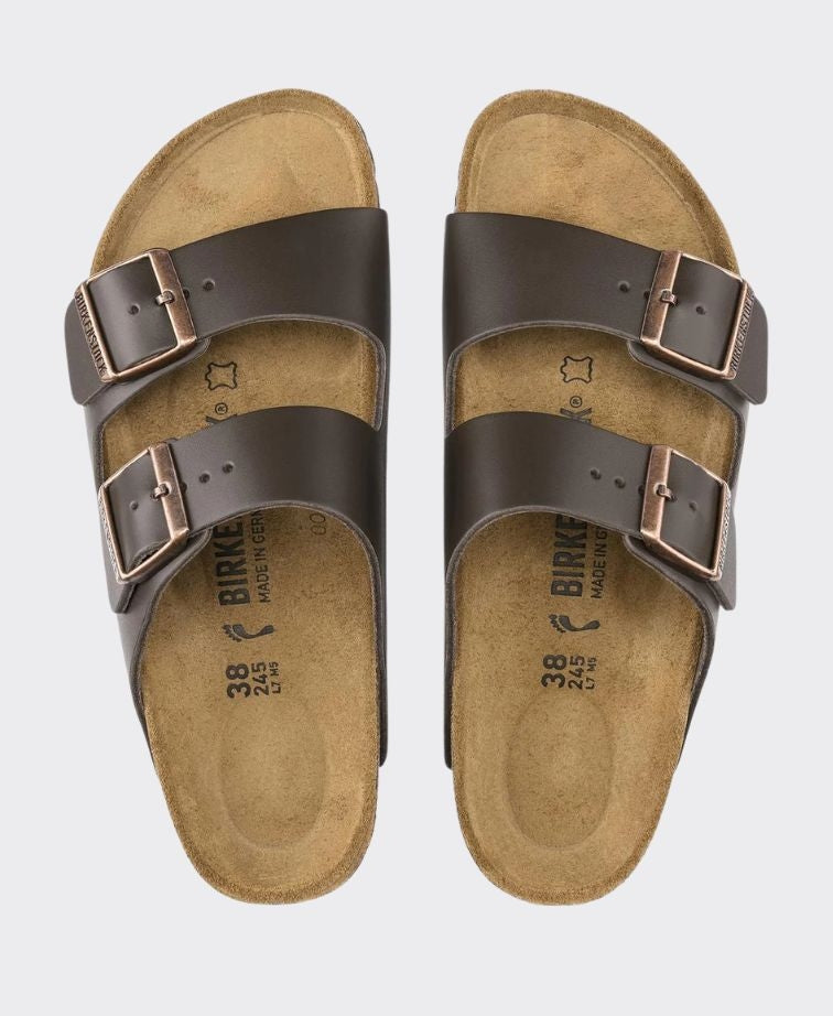 Birkenstock Arizona Smooth Leather Dark Brown Regular - Dark Brown