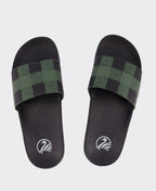 Swanndri Swanni Checked Slides - Olive/Blk Check
